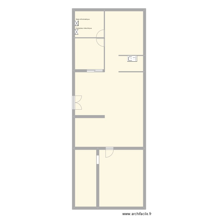 Bureau NEUTRE. Plan de 5 pièces et 134 m2