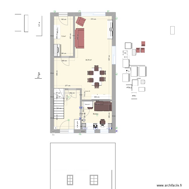 Vierge 30/11. Plan de 20 pièces et 164 m2