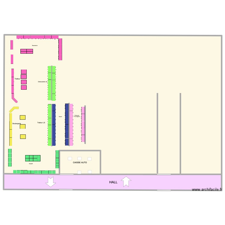 Auchan. Plan de 3 pièces et -1541 m2