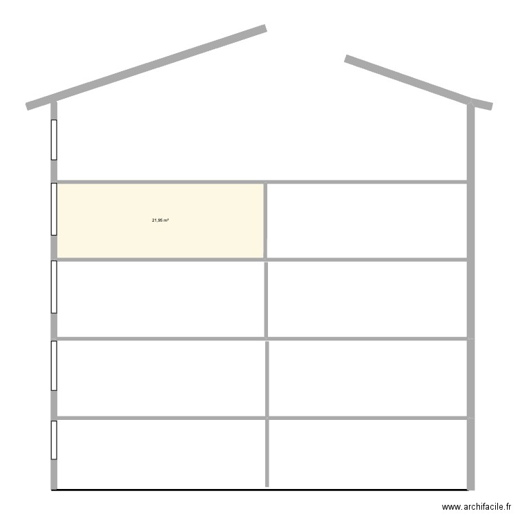 PETITE LA MONNAIE. Plan de 1 pièce et 22 m2