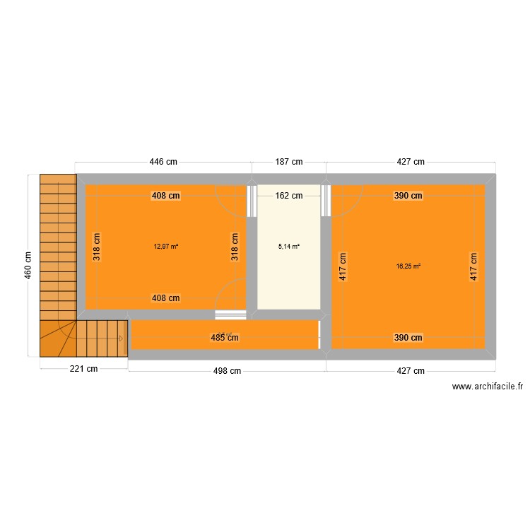 R+1 LATAPIE. Plan de 3 pièces et 34 m2