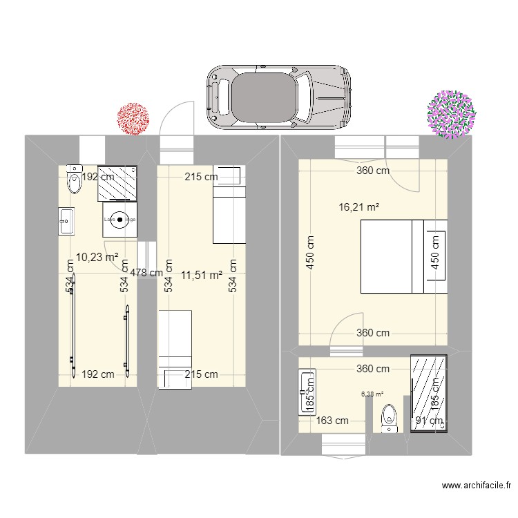 MONACHICHI SIMPLE Juillet 2024 Cave 1 Ch. Plan de 4 pièces et 44 m2