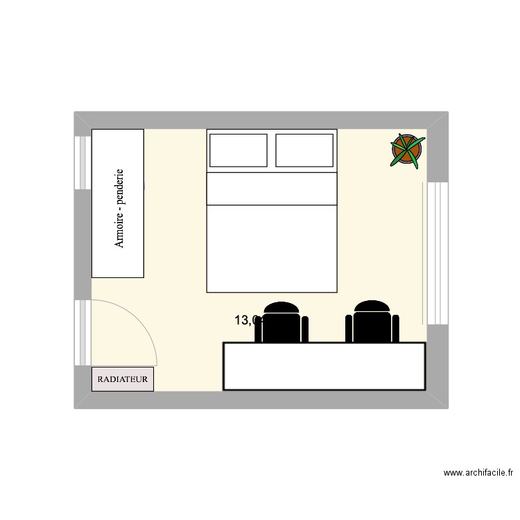 ch2. Plan de 1 pièce et 13 m2