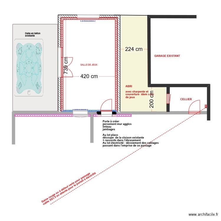 JACOB  GELGON. Plan de 2 pièces et 67 m2