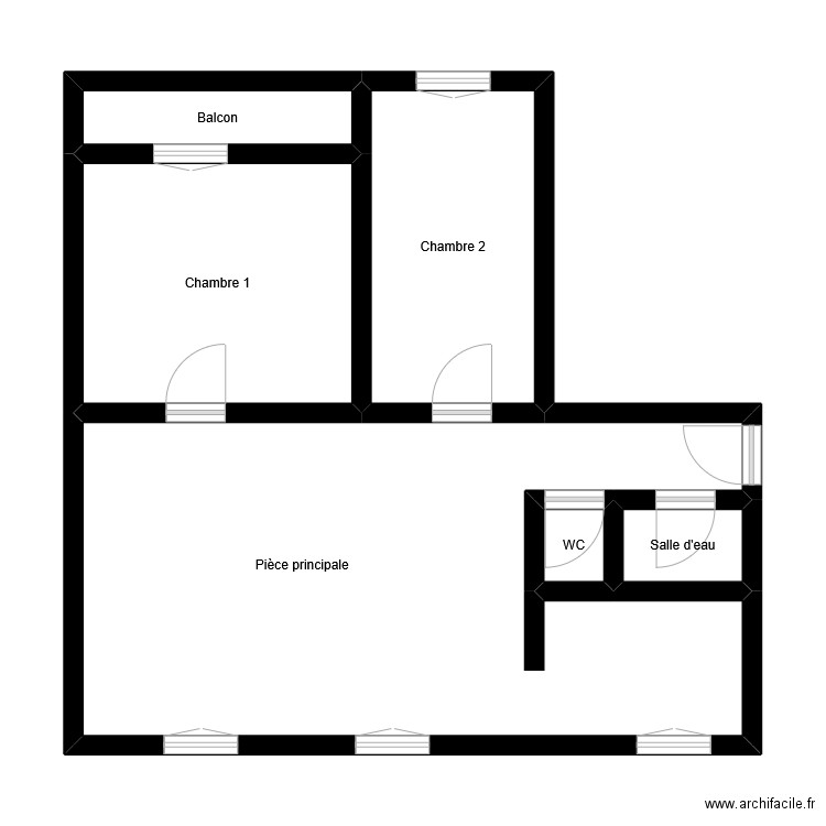 PAVE DES GARDES. Plan de 6 pièces et 60 m2