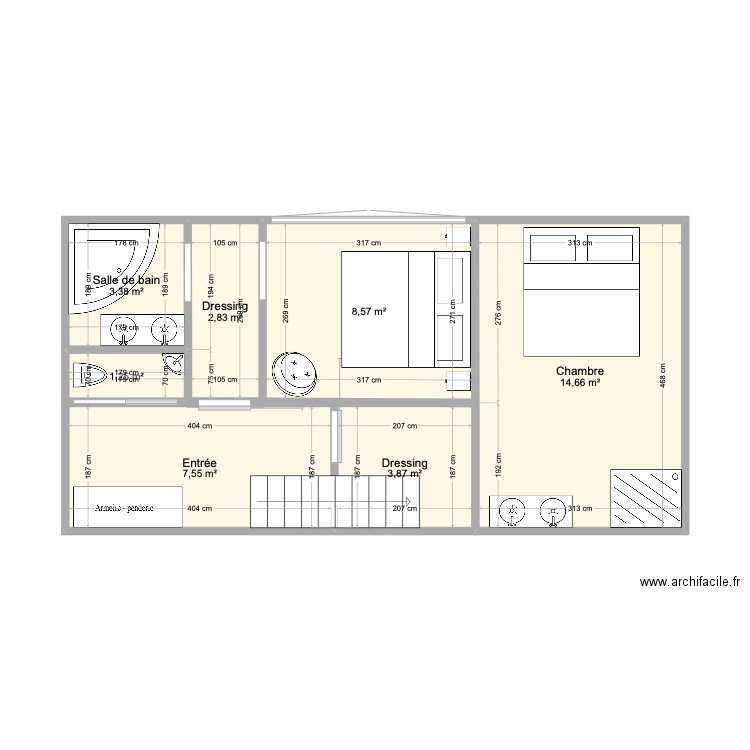 Protasov. Plan de 7 pièces et 42 m2