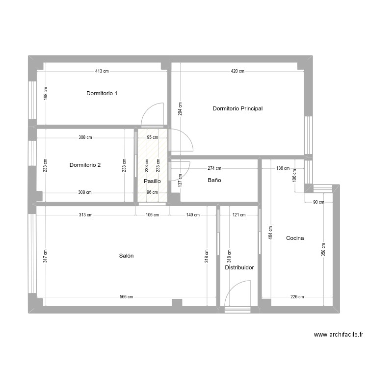 Valdesangil. Plan de 8 pièces et 65 m2