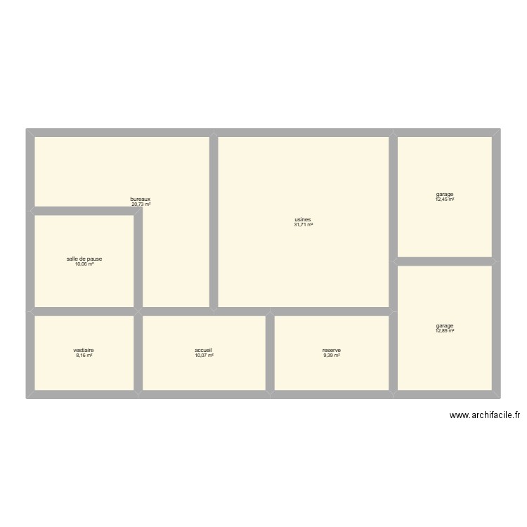 plan des bureaux innovation. Plan de 8 pièces et 115 m2