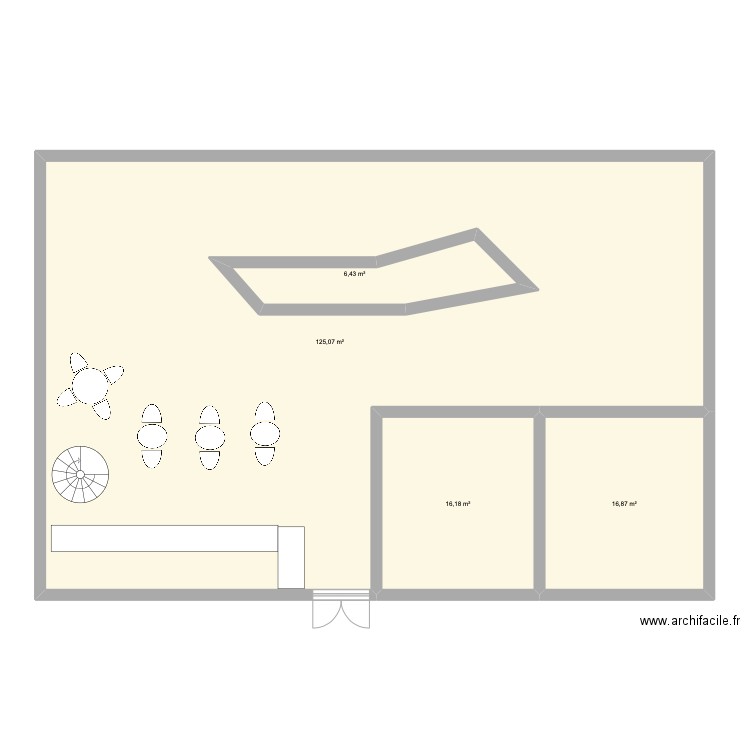 tiki3 etage 1. Plan de 4 pièces et 175 m2