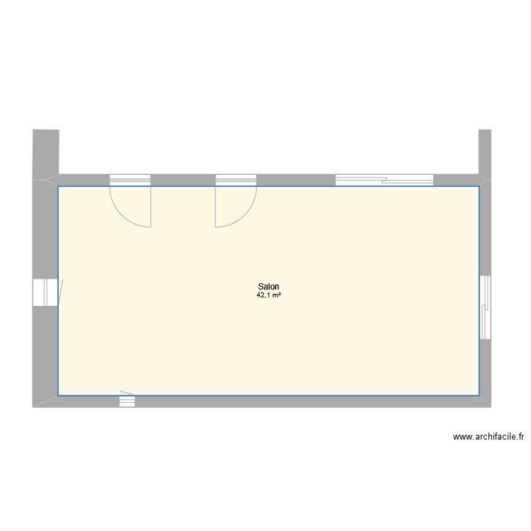 PCMI Façades. Plan de 1 pièce et 42 m2