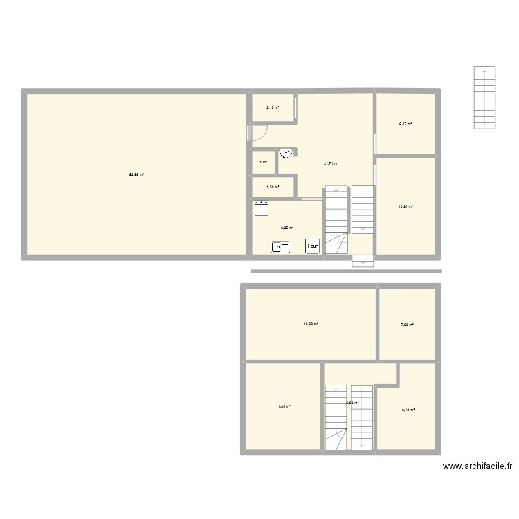 نمكخهت. Plan de 13 pièces et 166 m2