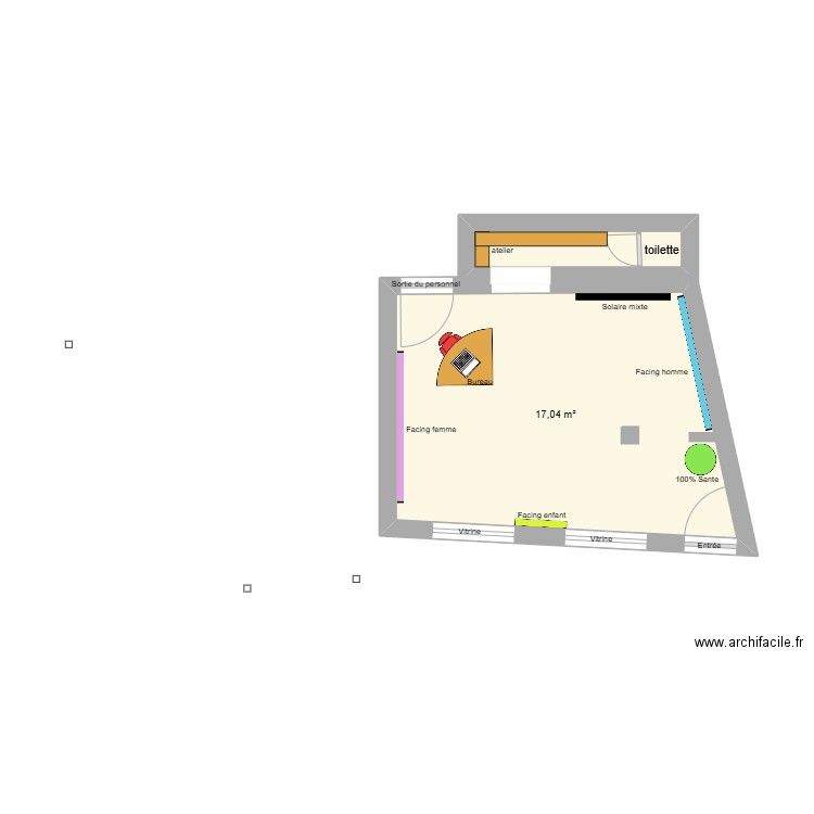 optic mpb. Plan de 2 pièces et 19 m2