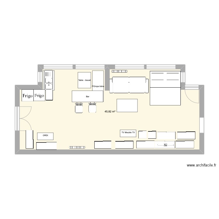 annexe. Plan de 1 pièce et 46 m2