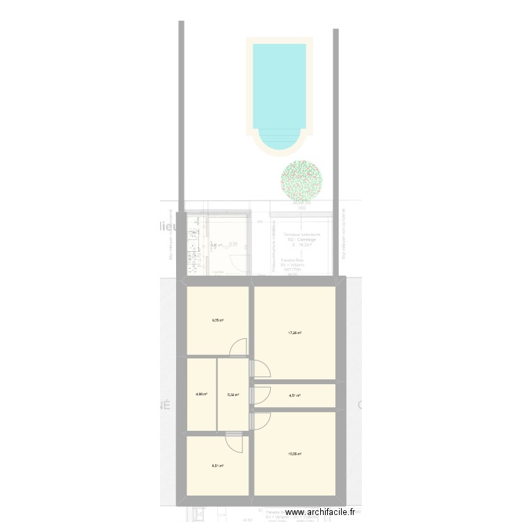 Dordogne V4. Plan de 12 pièces et 141 m2