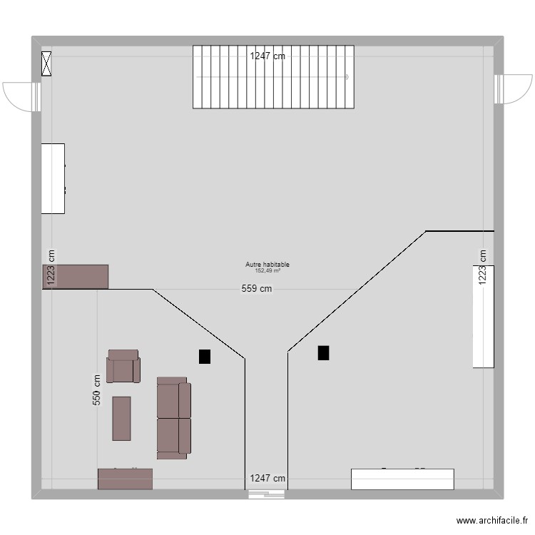 showroom 2. Plan de 1 pièce et 152 m2