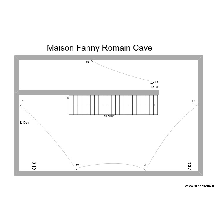 maison Fanny Romain Cave. Plan de 1 pièce et 70 m2