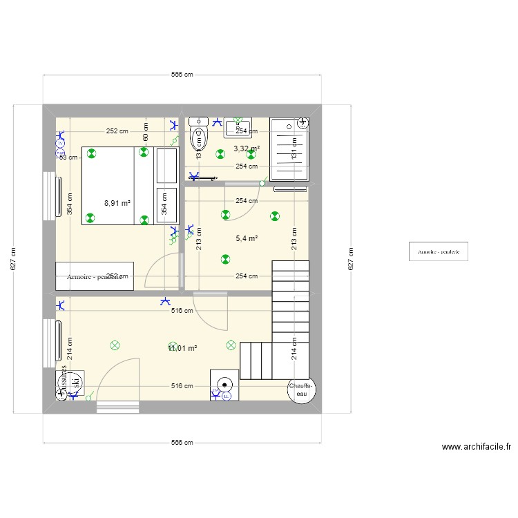Rez Jardin Chalet duplex sans citerne juillet 2024. Plan de 4 pièces et 29 m2