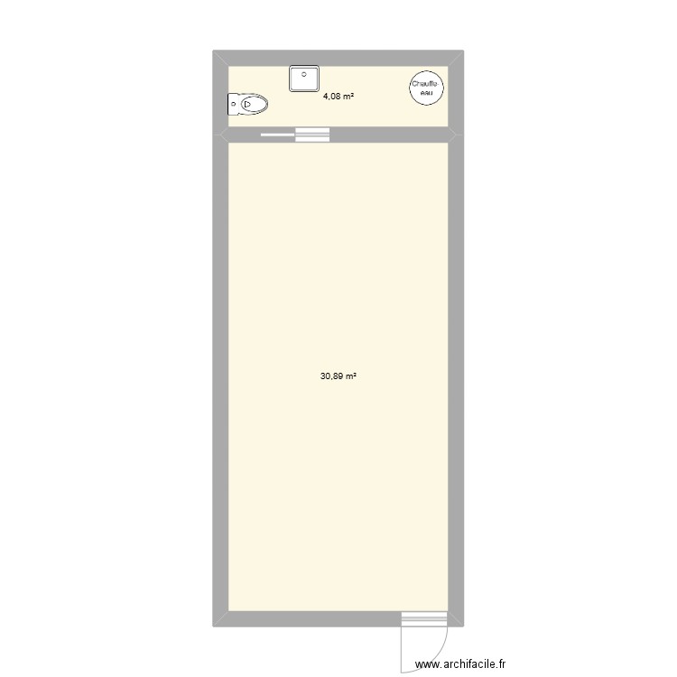 Resto 2. Plan de 2 pièces et 35 m2