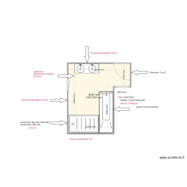 jodry. Plan de 1 pièce et 8 m2