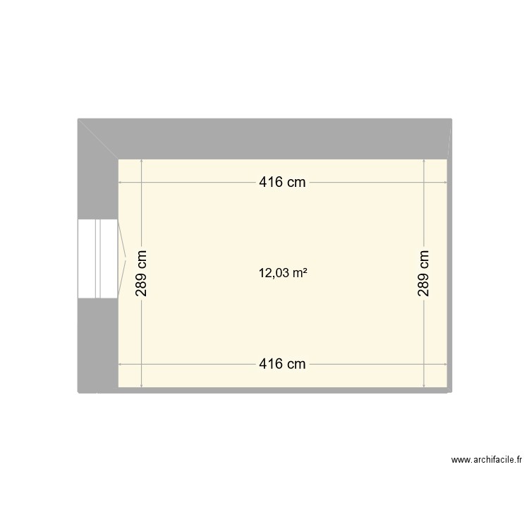 Varennes. Plan de 1 pièce et 12 m2