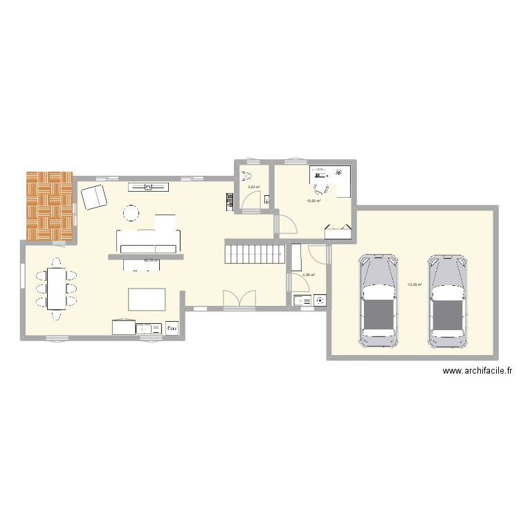 maison. Plan de 5 pièces et 121 m2