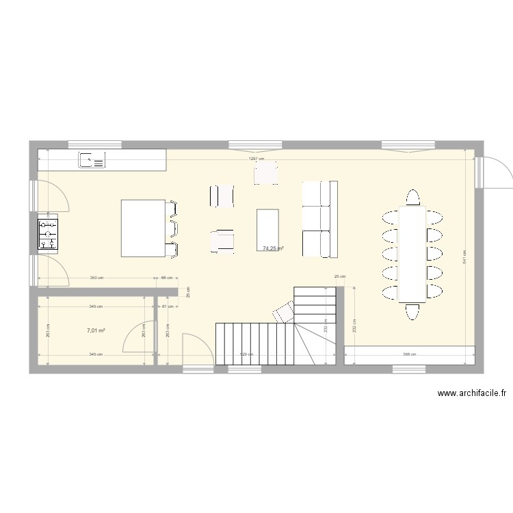 Aix_Etage 1_v1.2. Plan de 2 pièces et 81 m2