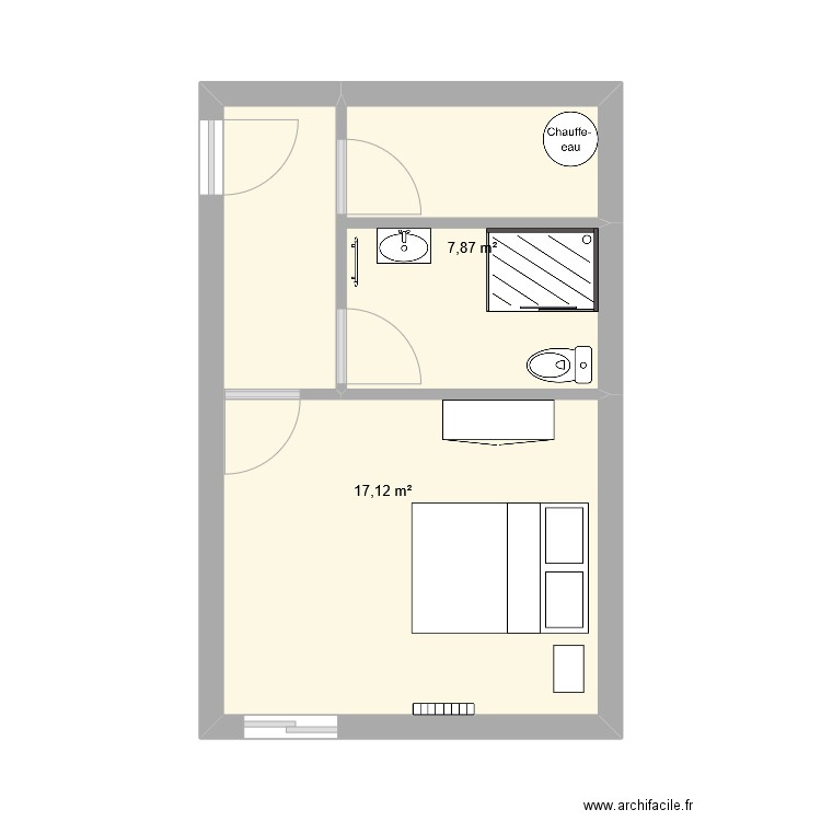 STH_1. Plan de 2 pièces et 25 m2