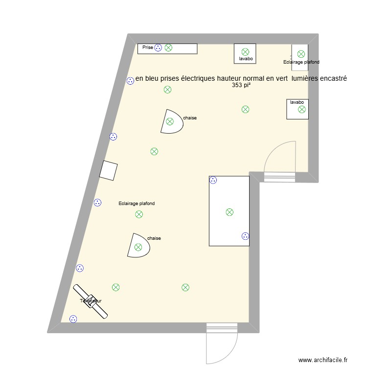 alex13. Plan de 1 pièce et 33 m2