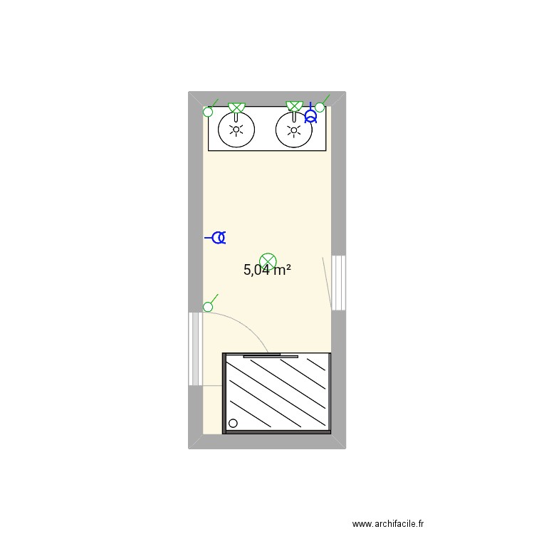 Maison Marie caca. Plan de 1 pièce et 5 m2