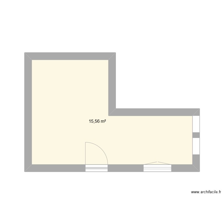 studio. Plan de 1 pièce et 16 m2