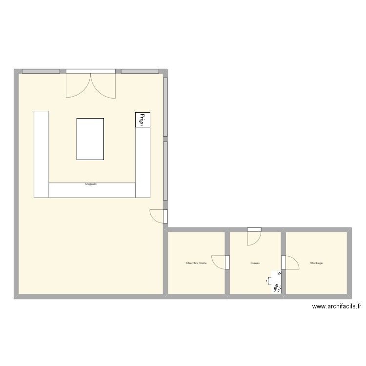 fromagerie. Plan de 4 pièces et 159 m2