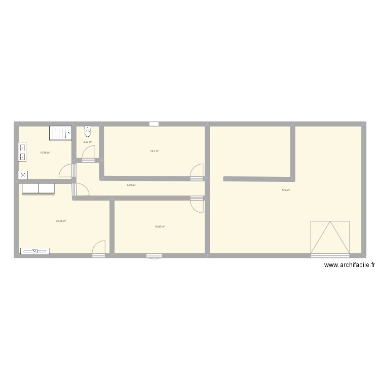 sous sol. Plan de 7 pièces et 156 m2