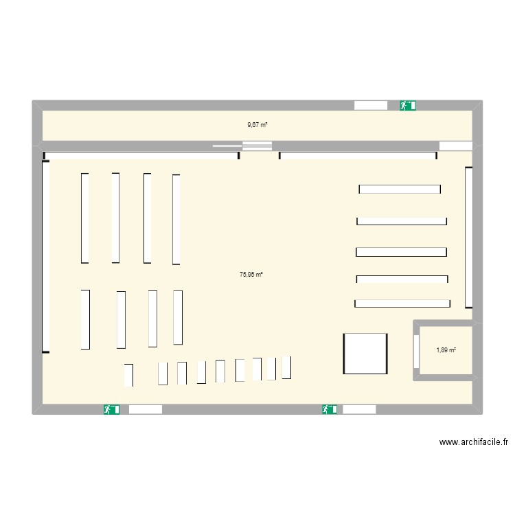 zonning. Plan de 3 pièces et 88 m2