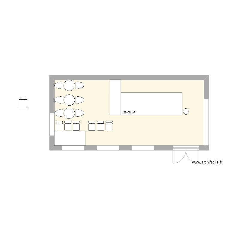 Test. Plan de 1 pièce et 28 m2