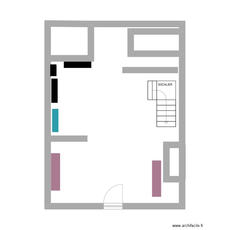  magasin. Plan de 4 pièces et 38 m2