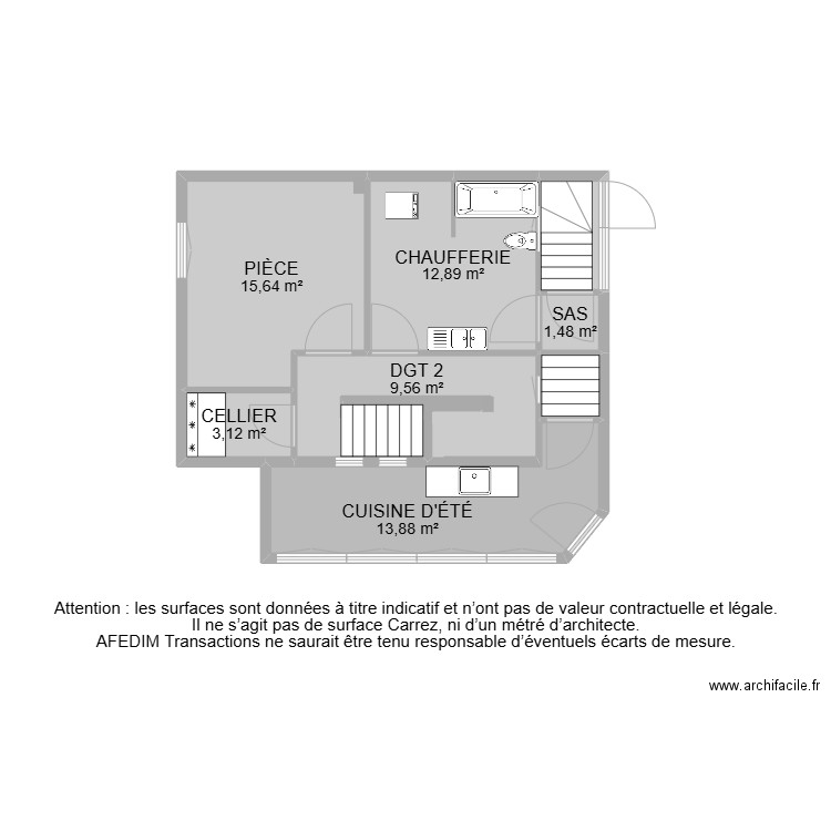 BI 25254 -. Plan de 39 pièces et 272 m2