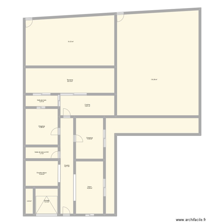 mon maison. Plan de 13 pièces et 324 m2