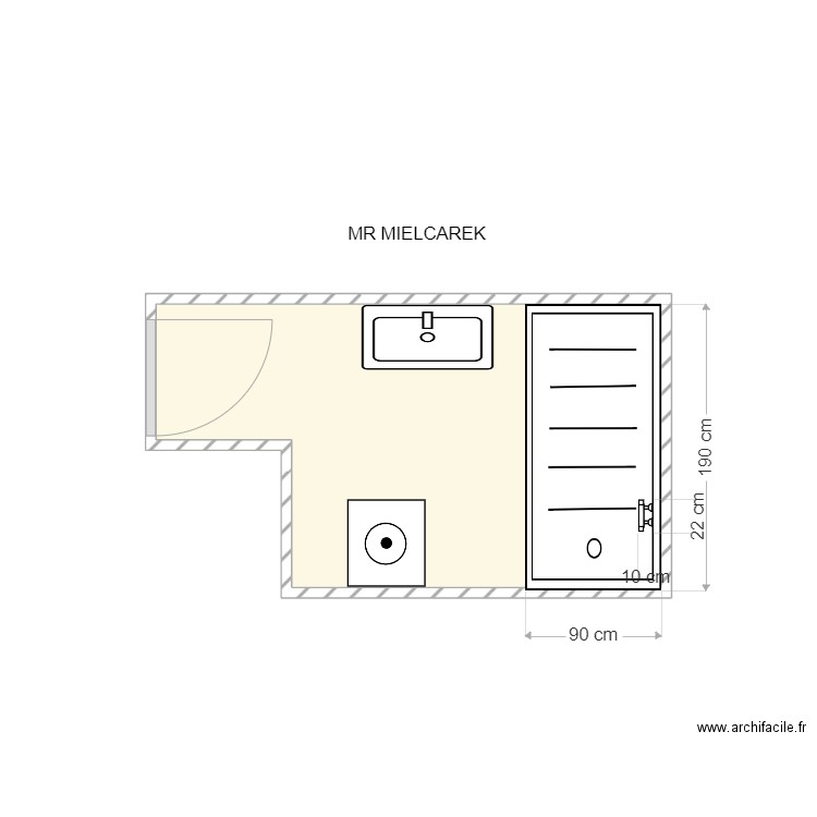 mielcarek. Plan de 1 pièce et 5 m2