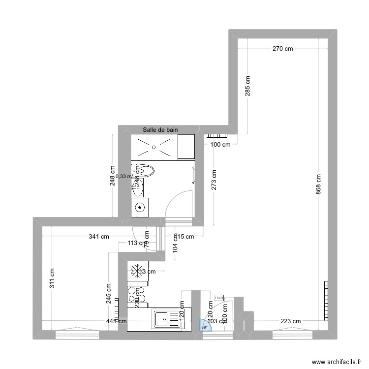 Vaulx en Velin . Plan de 4 pièces et 48 m2