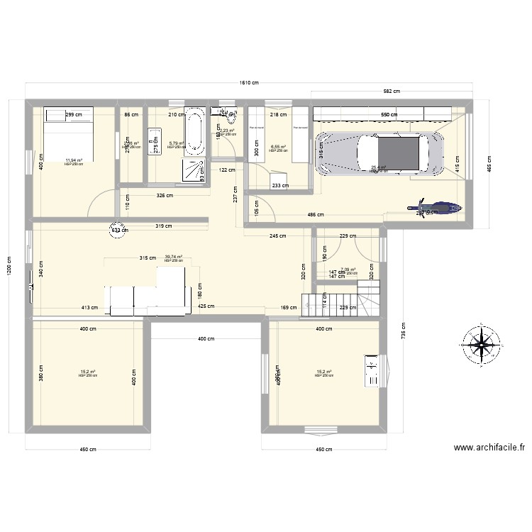 LTDP56. Plan de 10 pièces et 132 m2