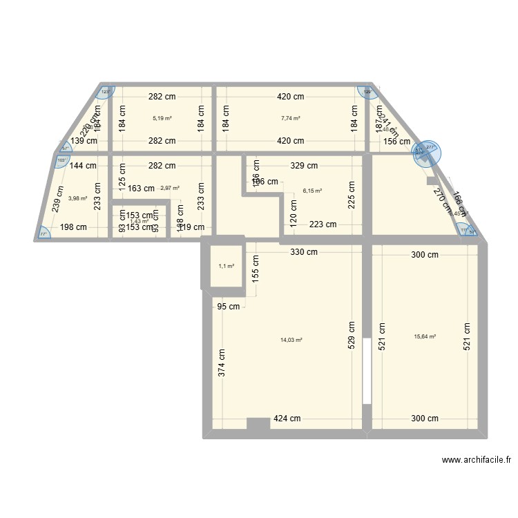 plan appart mes mesures. Plan de 12 pièces et 70 m2