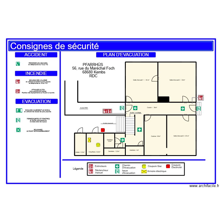 pfarhuss . Plan de 20 pièces et 931 m2