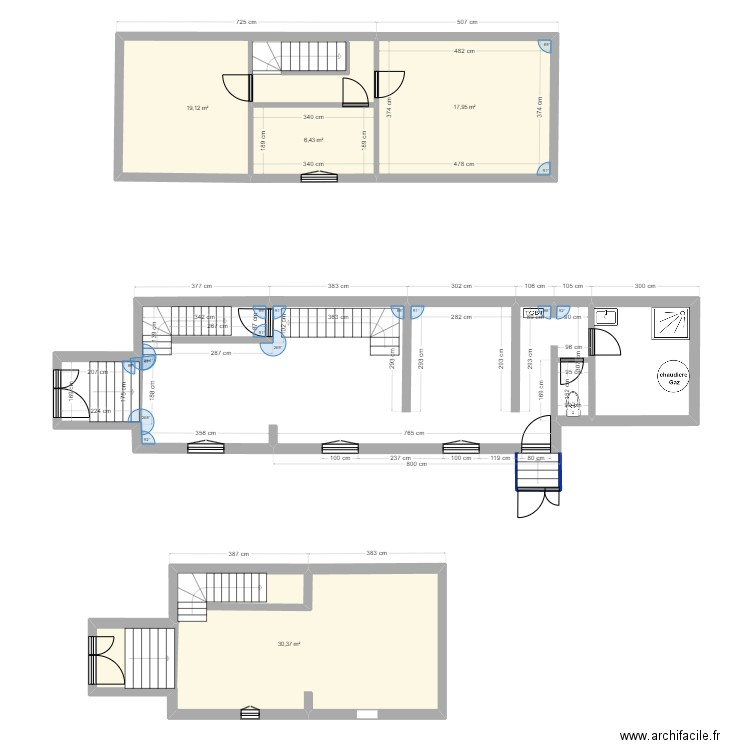 Bullemam final. Plan de 6 pièces et 130 m2