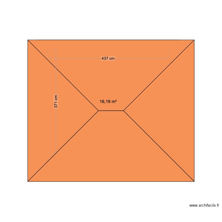 Roseraie. Plan de 1 pièce et 16 m2