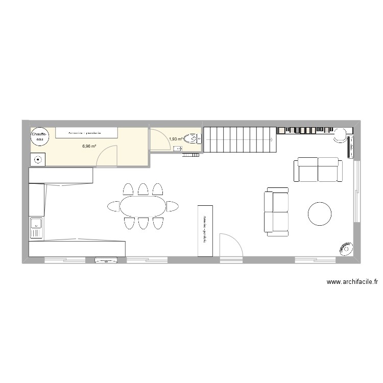 Sèvres V3 garage ouvert. Plan de 2 pièces et 9 m2