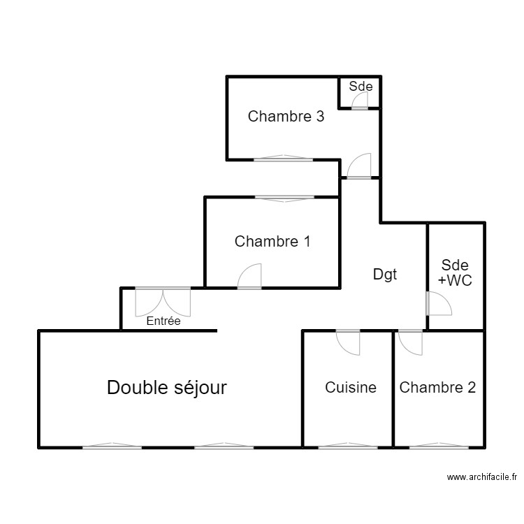 BERTET 2.. Plan de 7 pièces et 66 m2