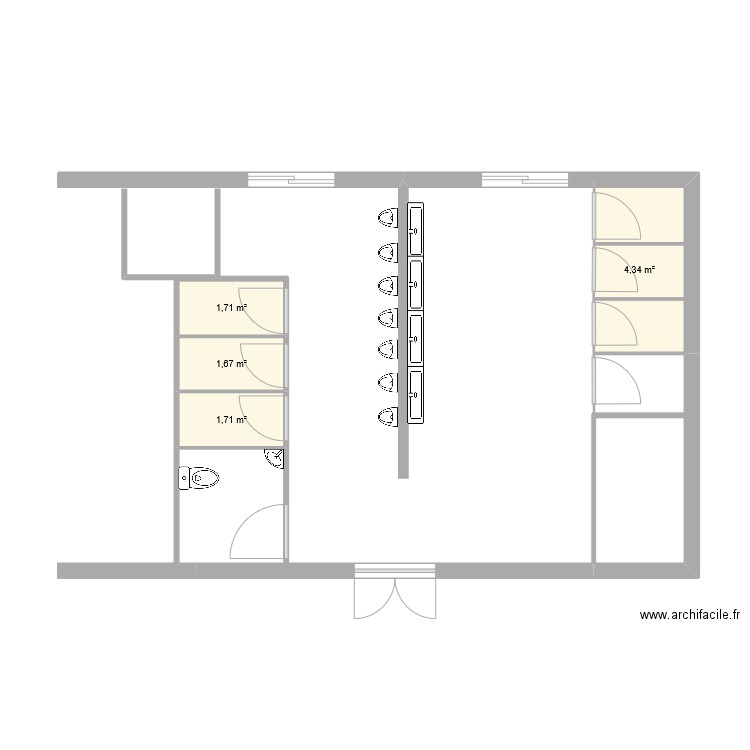 sanitaire ecole capouchiné elementaire projet n 1. Plan de 4 pièces et 9 m2