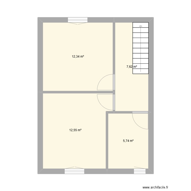 Nieppe 1er. Plan de 4 pièces et 38 m2