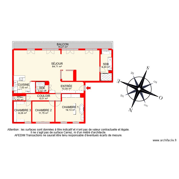 BI 22902. Plan de 19 pièces et 186 m2