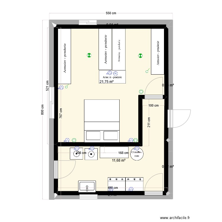 RDC EXTENSION. Plan de 6 pièces et 34 m2